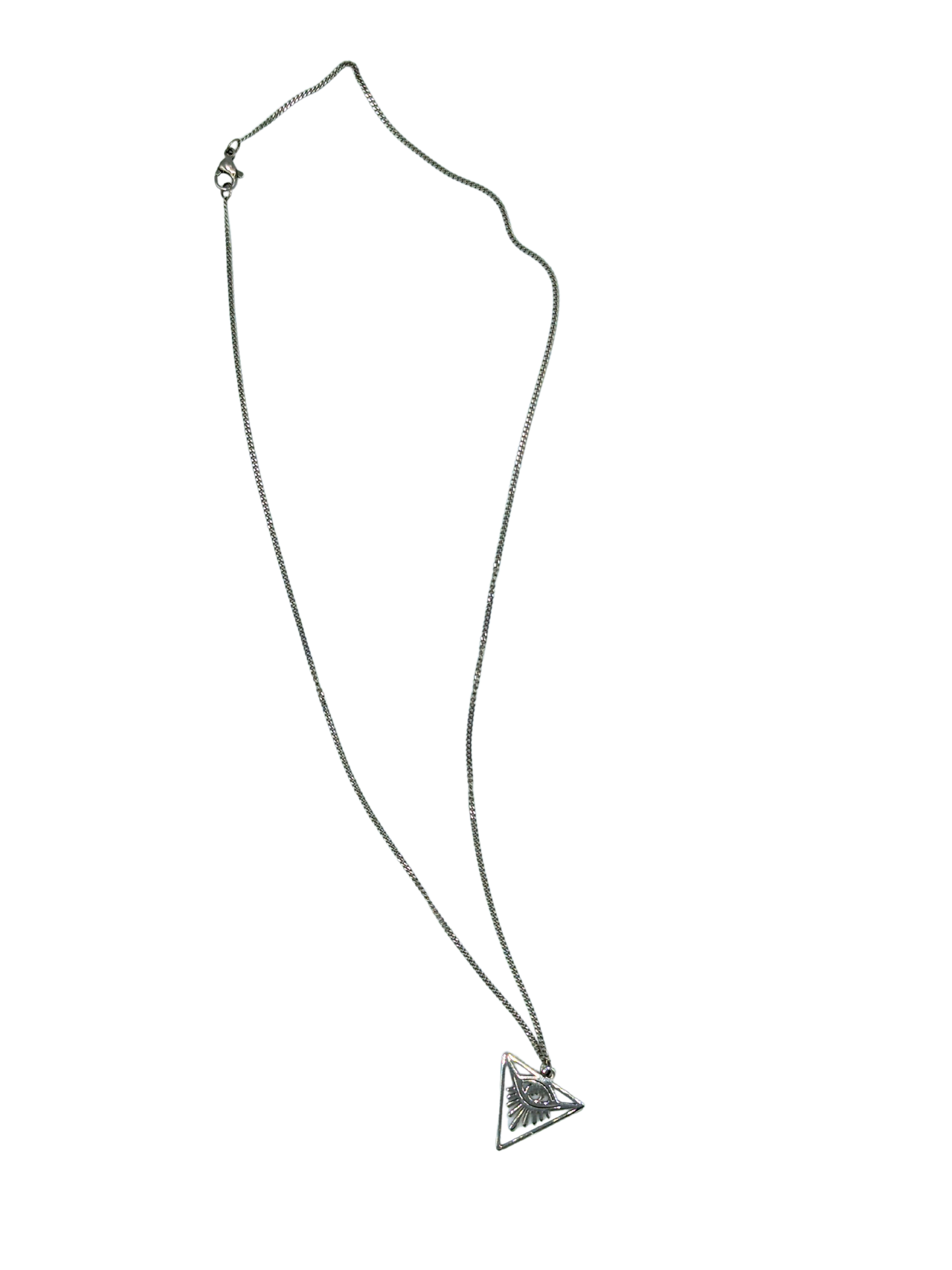 The Sacred Eye Triangle Necklace in Silver