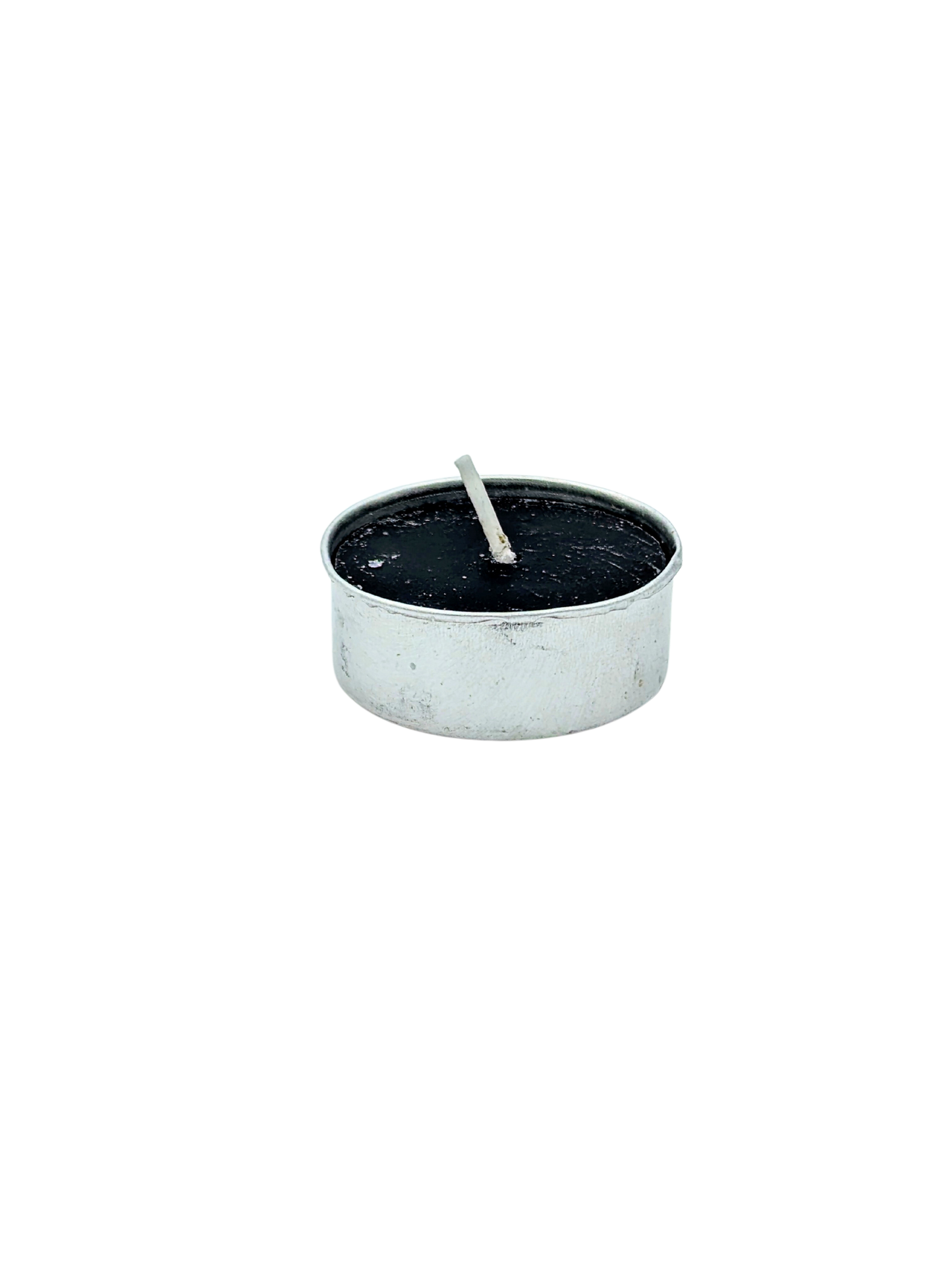 A black tea light candle